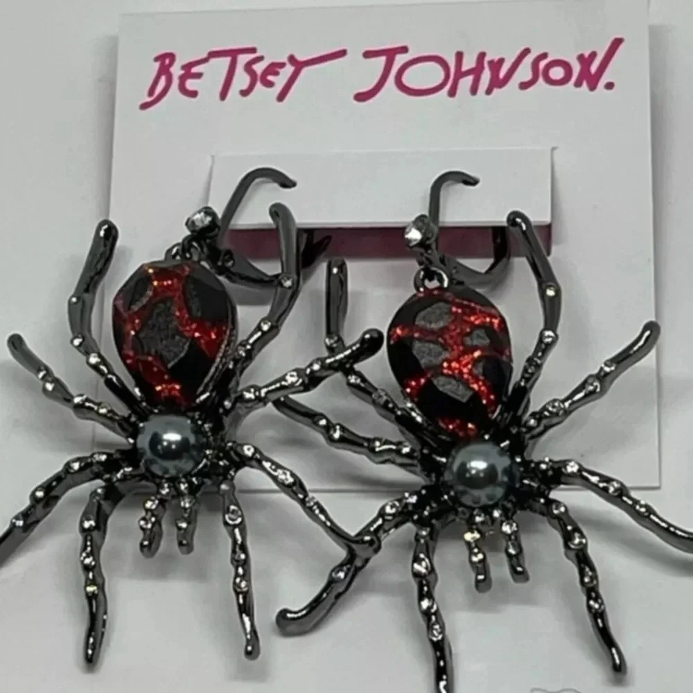 BETSEY JOHNSON SET 4-Piece Halloween Spider Bracelet Necklace Ring Earrings NWT